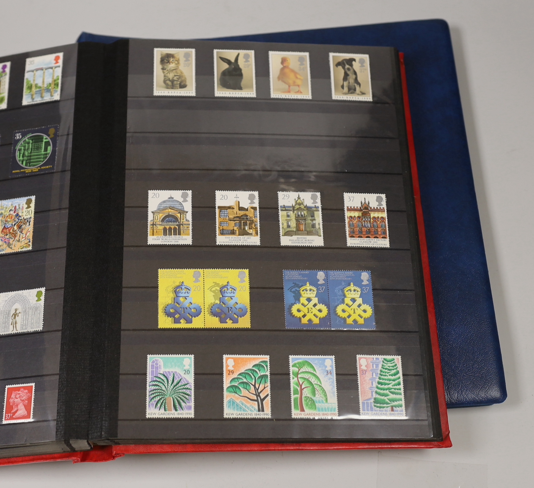 Fourteen albums of Great Britain stamps including Mint Decimal issues, Royal Events, USA, first day covers, 1d reds used